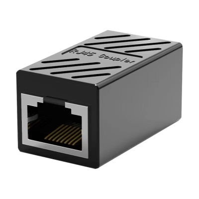 Съединител за LAN кабел за RJ45 to RJ45 Конектор, черен RE-AG8/8