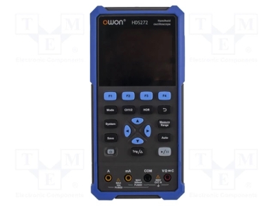 Осцилоскоп HDS272S Ръчен осцилоскоп; 70MHz; LCD 3,5"; Ch: 2; 250Msps; 8kpts; ?5ns