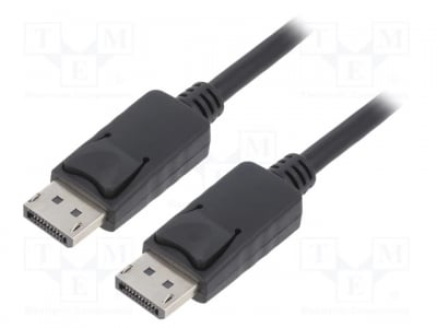 Кабел DISPLAYPORT-DISPLAYPORT 2m QOLTEC-50373 Кабел; DisplayPort 1.2; DisplayPort щепсел,от двете страни; 2m