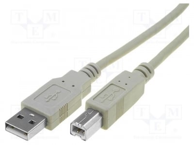 Кабел USB A/B MICRO AK-300102-018-E Кабел; USB 2.0; USB A щепсел,USB B щепсел; никелиран; 1,8m; сив