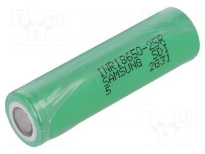 Акумулаторна батерия 18650 3.7V 2600MAH ACCU-INR18650-25R Акумулатор Li-Ion 18650 MR18650 3,6V 2,5Ah O18,3x65mm 20A фоли