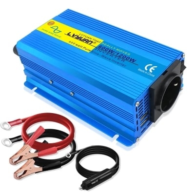 Инвертор преобразувател 12V-220V 600W SINUS-F-600P