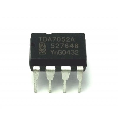 TDA7052 1*1W/8E 18V 1 W BTL mono audio amplifier in 8-pin DIL package.
