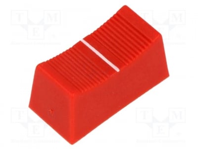 Копче за плъзгащ потенциометър CS1/4A-RED Копче: плъзгач; червен; 23x11x11mm; широчина на плъзгача 4mm