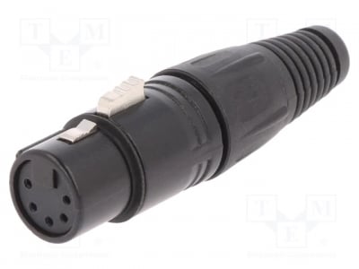Канон микрофон за кабел CLIFF FC6166 Щепсел; XLR; женски; PIN: 5; прав; на проводник; запояване; черен