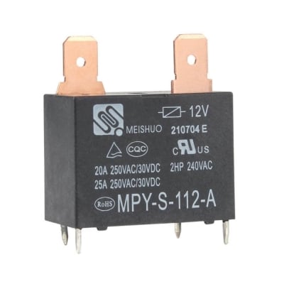 Реле електромагнитно MPY-S-112-A OMEGA, бобина 12VDC, 25A/250VAC, SPST-NO, за климатик