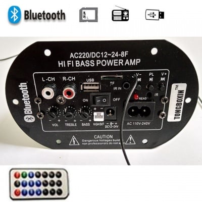 Усилвател за вграждане AMP4 30W Amplifier Board Audio Bluetooth Amplificador USB dac FM radio TF Player Subwoofer DIY Amplifiers For MotorcycleCarHome