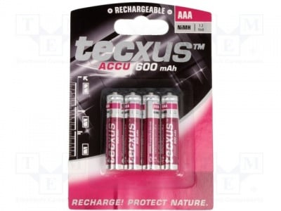 Акумулаторна батерия ACCU-R3/600HT Акум: Ni-MH; AAA, R3; 1,2V; 600mAh; O10,5x44,5mm цена за 1 брой