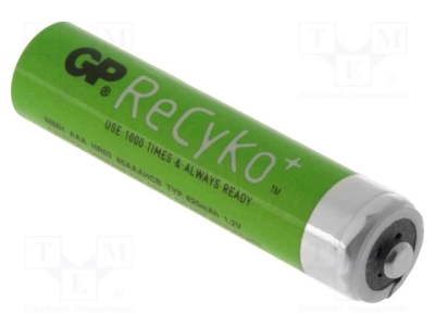 Акумулаторна батерия R03 1.2/800 GP ACCU-R3/800RE Акум: Ni-MH; AAA,R3; 1,2V; 800mAh; ReCyko; O10,5x44,5mm; 80mA