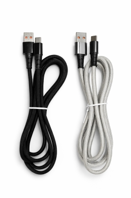 Кабел USB A/C TYPE C OMEGA 106 СИВ ЧЕРЕН 1.5m