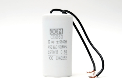 Работен кондензатор 12UF 450V Работен кондензатор, 450VAC, 12uF, 70°C, с кабел, CBB60-12K/450