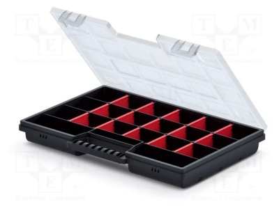 Кутия за елементи KNO30204 Куфар: колектив; с дялове; черен; 290x195x35mm; NOR 30