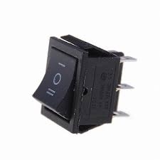 Ключ задържащ превключвател KCD4, 6 пина, ON-OFF-ON, 16A/250V AC, 20A/125V AC, черен, 31x25x35мм KCD4-OMEGA