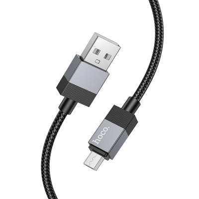 Кабел USB-USB micro Cable USB A to Micro USB Hoco 2,4A 1 m X110 black