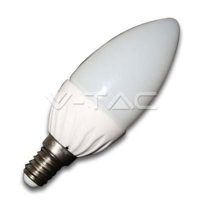VT-1818 4W 220V E14 топло бяла LED Крушки - 4W E14 Пламък Топло бяла