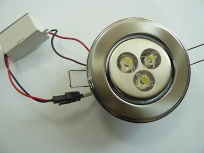 Лампа LED ЛУНА 3W DS-829B Модул кръгъл 3W 3x1W LED бяла светлина 220V