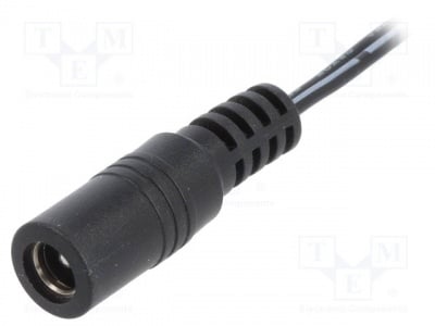 Захранващ кабел DC.CAB.2400.0025E Кабел; кабели, DC 5,5/2,5 гнездо; прав; 0,5mm2; черен; 0,25m
