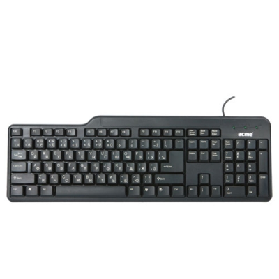 Клавиатура KS02  ACME Standard Keyboard KS02 Black /USB/EN, RU, LT/Slim