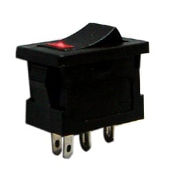 Ключ кобиличен светещ MRS-23LD-R LED 19х13 мм, 4P ON-OFF, 6A/250VAC, LED ЧЕРВЕН
