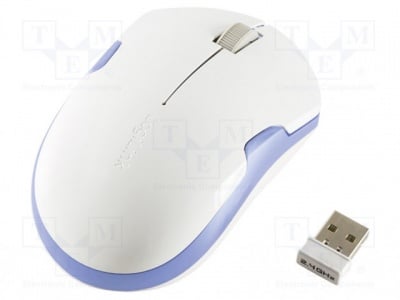 Мишка безжична ID0130 Оптична мишка; бял,син; USB; безжична; Бр.бут: 3; 6?10m