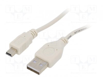 Кабел USB mini CC-USB2-AM5P-3 Кабел USB 2.0 USB A щепсел USB B mini щепсел позлатен 0,9m