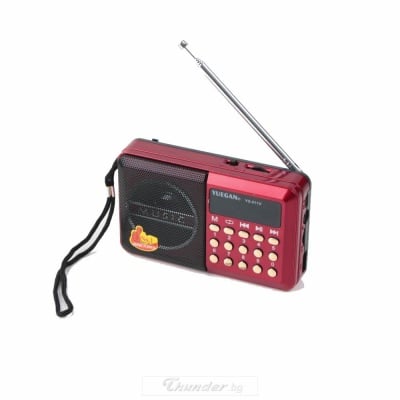 Мини Колонка с FM радио МP3 плеър, USB SD card червена YG-011U