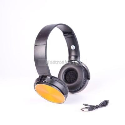 Безжични слушалки BLUETOOTH ST-450BT, Bluetooth, MP3 плеър, вграден микрофон, Цвят: черен с оранжево