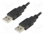 Кабел  USB A/A CAB-USBAA/3-BK Кабел; USB 2.0; USB A щепсел, от двете страни; Дълж.на кабела:3m