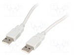 Кабел USB A/A BQC-USB2AA/3 Кабел; USB 2.0; USB A щепсел,от двете страни; 3m; светлосив