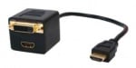 Кабел DVID-DVID+HD K564 CABLE SPLITTER DVI-D (m) -&gt; DVI-D (f) + HDMI (f) GOLD PLATED