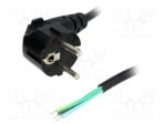 Захранващ кабел S3-3/10/1.8BK Кабел; CEE 7/7 (E/F) щепсел ъглов, кабели; 1,8m; черен; PVC; 10A