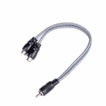 Аудио кабел разклонител на чинчове, високо качество, 2RCA женски -1RCA мъжки, 0.2 метра, силиконов CABLE-Y 2F-1M HQ Black Silicone