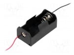 Държач за батерии BH-211-1A Държач Извод проводници Размер C R14 Кол.бат: 1 Цвят черен
