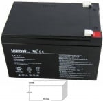 Акумулатор VIPOW ACCU-HP14-12 Акумулаторна батерия:оловно-киселинен; 12V; 14Ah; 151x98x95mm