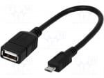 Кабел USB AF/B AA0035 Кабел; OTG,USB 2.0; USB A гнездо,USB B micro щепсел; 0,2m; черен