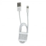 Кабелен USB за iPhone Lightning 8-пинов 1 метър бял C601