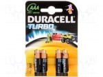 Батерия LR03D DURACELL TURBO BAT-LR3/DRTURBO-B Батерия: алкална; 1,5V; AAA, R3; Turbo; Кол.бат 1