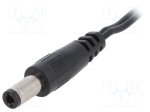 Захранващ кабел DC.CAB.2600.0025E Кабел; кабели, DC 5,5/2,5 щепсел; прав; 0,5mm2; черен; 0,25m