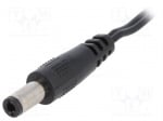 Захранващ кабел DC.CAB.2600.0025E Кабел; кабели, DC 5,5/2,5 щепсел; прав; 0,5mm2; черен; 0,25m
