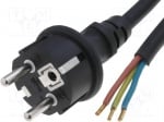 Захранващ кабел S3RN-3/15/1.5BK Кабел; CEE 7/7 (E/F) щепсел, кабели; 1,5m; черен; неопрен; 250V