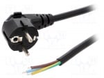 Захранващ кабел S3-3/15/3BK Кабел; CEE 7/7 (E/F) щепсел ъглов, кабели; 3m; черен; PVC; 16A