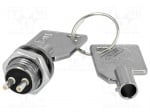 Превключвател с плосък ключ KS-38 Превключвател: превключвател с ключалка; 2 позиции; Отв: O12mm