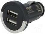 Зарядно за автомобилна запалка 12V USB CAR-316 Автомобилно захранване; USB A гнездо x2; 5V/1x2,1A,5V/2x1,05A