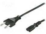 Захранващ кабел CABLE-704-1.8BK Кабел CEE 7/16 (C) щепсел IEC C7 женски 1,8m Гнезда:1 черен