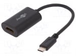 Кабелен адаптер MHL.07 Адаптер MHL; USB 3.1; HDMI гнездо, USB C щепсел; 0,2m; черен