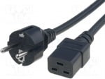 Захранващ кабел SN25-3/15/5BK Кабел; CEE 7/7 (E/F) щепсел, IEC C19 женски; 5m; черен; PVC; 16A