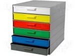 Стационарен шкаф с чекмеджета A1-2/6BUNTСтационарен комплект с чекмеджета; Кол.чекм.в модул:6; сив