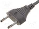 Захранващ кабел S1-2/07/1.8GY Кабел; CEE 7/16 (C) щепсел,кабели; 1,8m; сив; PVC; 2x0,75mm2; 2,5A