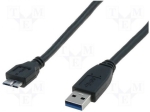 Кабел AK-300116-005-S Кабел; USB 3.0; USB A щепсел,USB B micro щепсел; никелиран; 0,5m