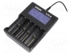 Зарядно за акумулаторни батерии XTAR-VC4 Зарядно у-во: микропроцесорно; Li-Ion,Ni-MH; 1A; брой батерии: 4